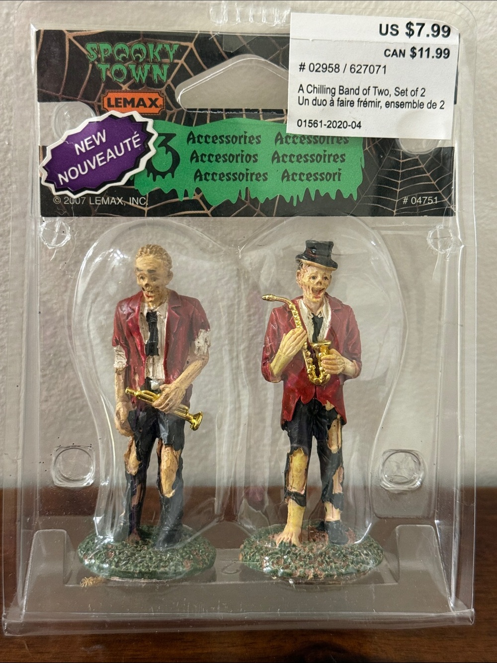 Lemax A Chilling Band of Two Halloween 2007 Zombie #02958 Village Decor Set Of 2